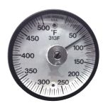 Surface Thermometer, 0&deg;F to 500&deg;F, 2 inch diameter, with magnets