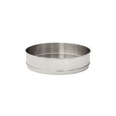 Sieve Pan, 8 Inch Dia, Half Height,  Stainless, Extended Rim