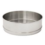 Sieve Pan, 8 Inch Dia, Full Height,  Stainless, Extended Rim