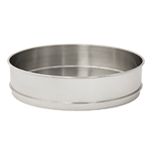 Sieve Pan, 8 Inch Dia, Half Height,  Stainless, Extended Rim