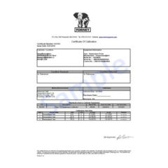 NIST Certificate for Digital Vacuum Gauge