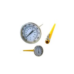 Thermometer, 50&deg; to 550&deg;F, 0 to 250&deg; C, 8 Inch Stem, 1.75 Inch Dial