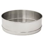 Sieve Pan, 8 Inch Dia, Full Height,  Stainless, Extended Rim