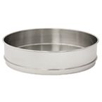 Sieve Pan, 8 Inch Dia, Half Height,  Stainless, Extended Rim